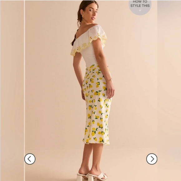 🍋Lemon Print "Francesca's" Fitted Midi Skirt - Picture 2 of 6